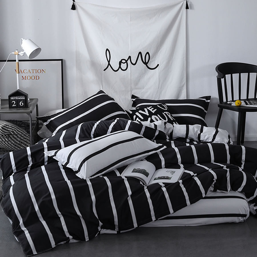 Black & White Stripe Bedding Set: image 6